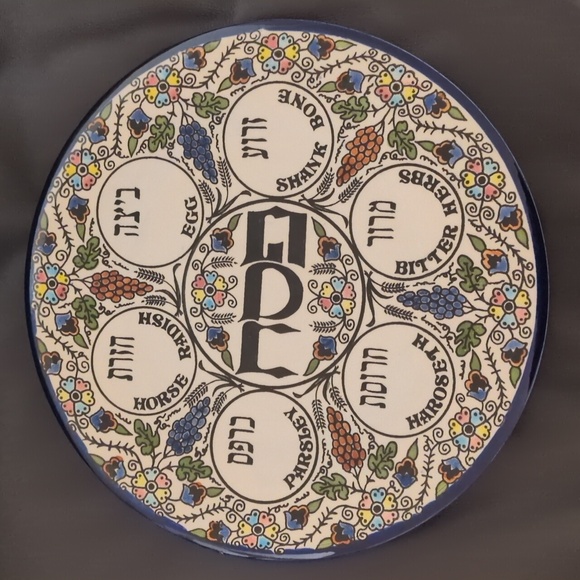 Other - Colorful Vintage Armenian Ceramic Seder Plate